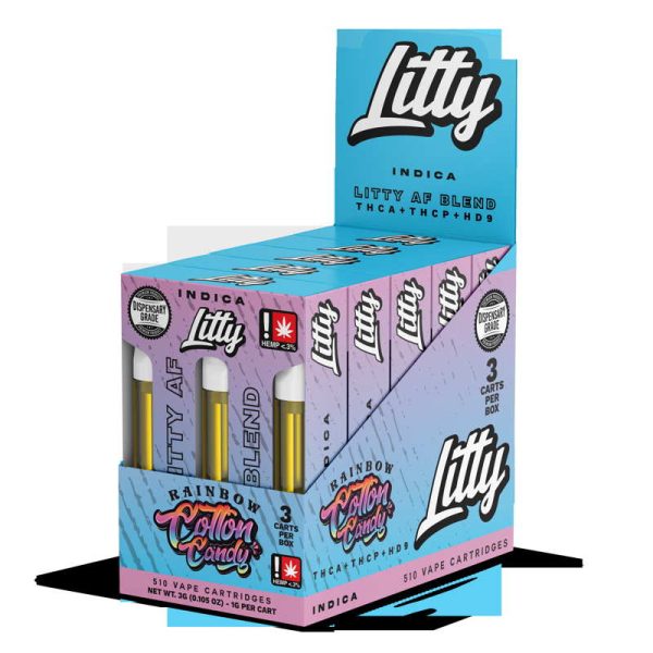 Litty - THCA - AF Blend - Cotton Candy (1g x 3pcs) - INDICA - Cartridges