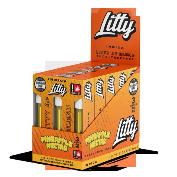 Litty - THCA - AF Blend - Pineapple Nectar (1g x 3pcs) - INDICA - Cartridges 2