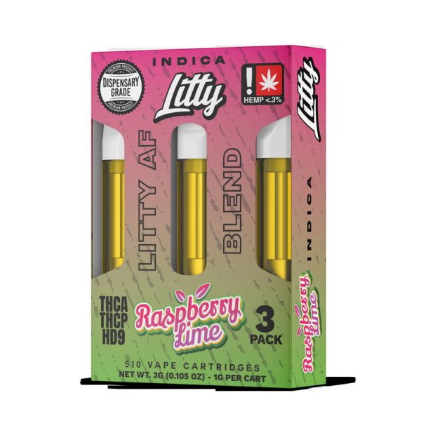 Litty - THCA - AF Blend - Rasberry Lime (1g x 3pcs) - INDICA - Cartridges (2) 1