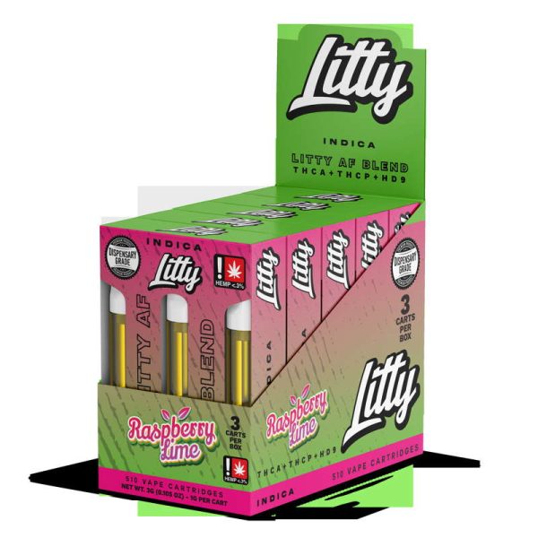 Litty - THCA - AF Blend - Rasberry Lime (1g x 3pcs) - INDICA - Cartridges (2) 1