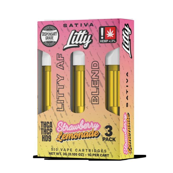 Litty - THCA - AF Blend - Strawberry Lemonade (1g x 3pcs) - SATIVA - Cartridges