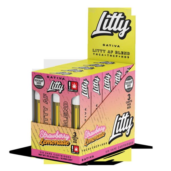 Litty - THCA - AF Blend - Strawberry Lemonade (1g x 3pcs) - SATIVA - Cartridges