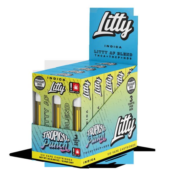 Litty - THCA - AF Blend - Tropical Punch (1g x 3pcs) - INDICA - Cartridges