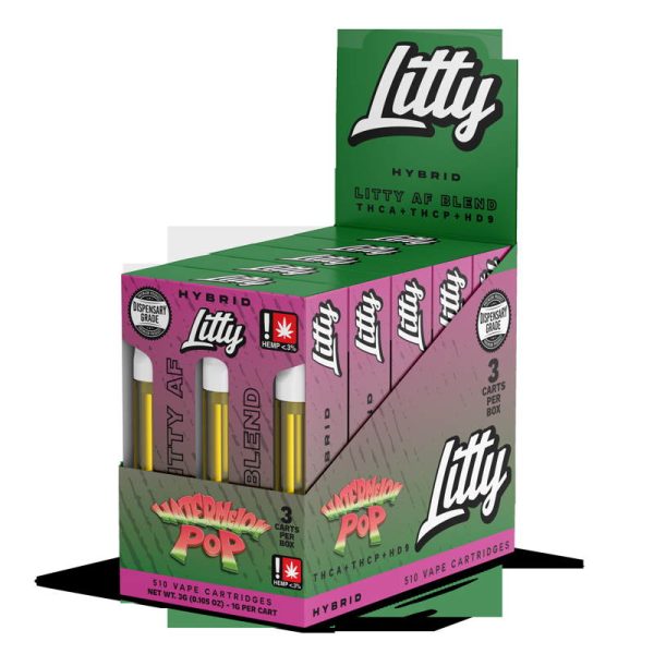 Litty - THCA - AF Blend - Watermelon Pop (1g x 3pcs) - HYBRID - Cartridges 1