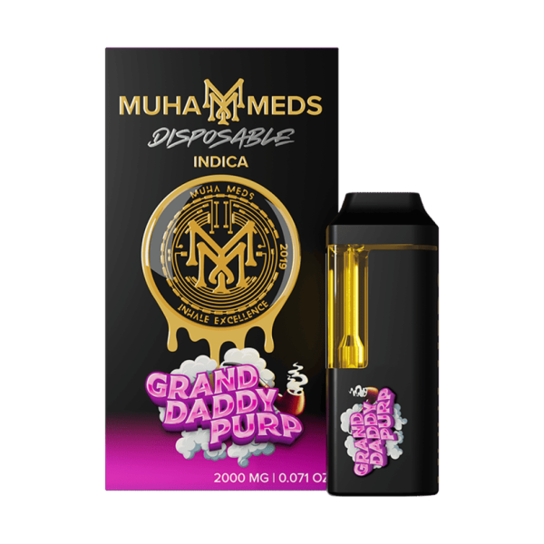 Muha Meds, THC Disposable, Grand Daddy Purple, Hybrid 2000 MG