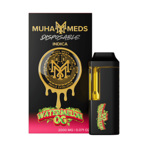 Muha Meds, THC Disposable, Watermelon OG, indica 2000 MG